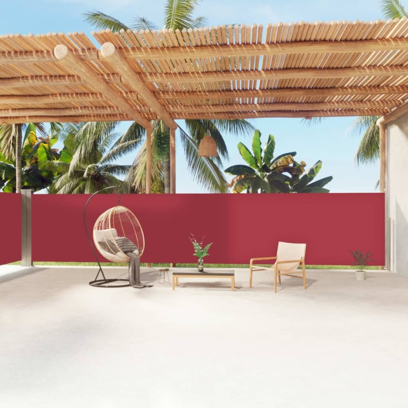 vidaXL Tenda da Sole Laterale Retrattile Rossa 160x1200 cm vidaXL Tenda da Sole Laterale Retrattile Rossa 160x1200 cm