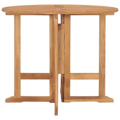 vidaXL Tavolo da Giardino Pieghevole Ø90x75 cm in Massello di Teak