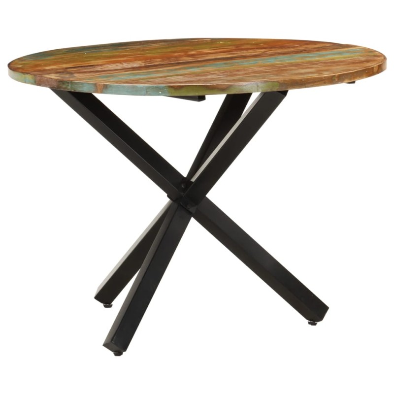 vidaXL Tavolo da Pranzo Rotondo 100x100x75 cm Massello di Recupero vidaXL Tavolo da Pranzo Rotondo 100x100x75 cm Massello di Recupero