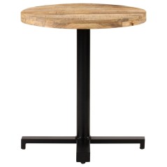 vidaXL Tavolino da Bistrot Rotondo Ø70x75 cm in Legno di Mango Grezzo