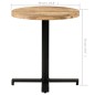 vidaXL Tavolino da Bistrot Rotondo Ø70x75 cm in Legno di Mango Grezzo vidaXL Tavolino da Bistrot Rotondo Ø70x75 cm in Legno di Mango Grezzo