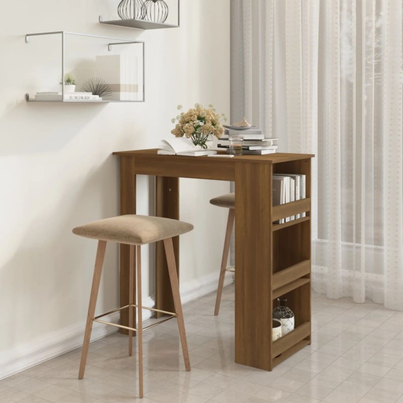 vidaXL Tavolino da Bar con Ripiani Marrone Rovere 102x50x103,5 cm vidaXL Tavolino da Bar con Ripiani Marrone Rovere 102x50x103,5 cm