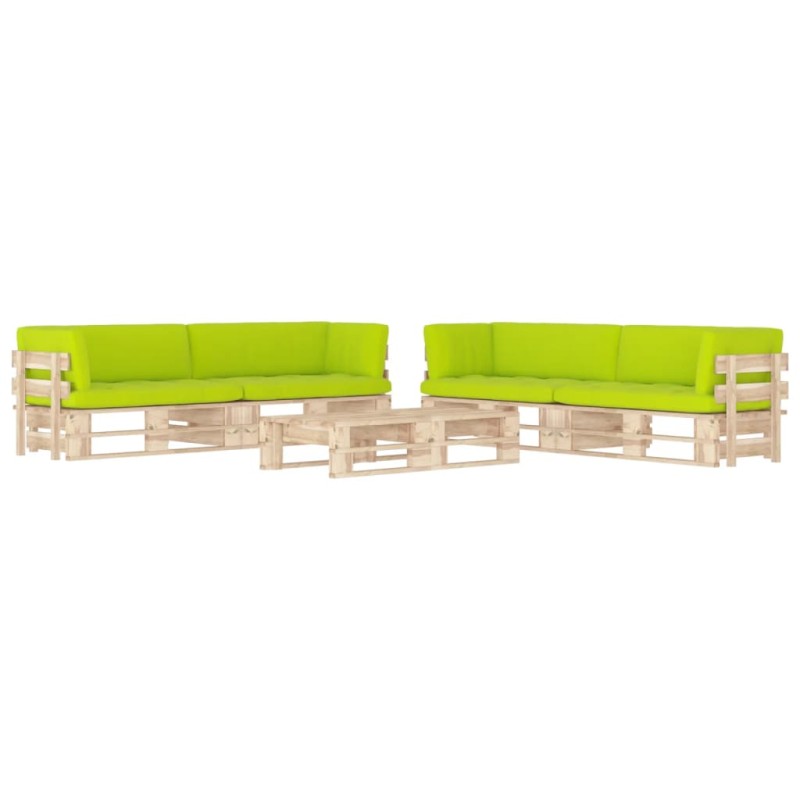 vidaXL Set Divani in Pallet con Cuscini 6 pz in Pino Impregnato vidaXL Set Divani in Pallet con Cuscini 6 pz in Pino Impregnato