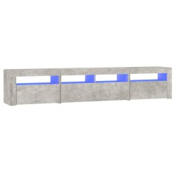 vidaXL Mobile Porta TV con Luci LED Grigio Cemento 210x35x40 cm