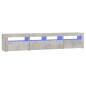 vidaXL Mobile Porta TV con Luci LED Grigio Cemento 210x35x40 cm