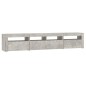 vidaXL Mobile Porta TV con Luci LED Grigio Cemento 210x35x40 cm