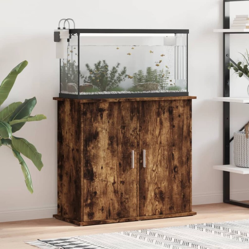 vidaXL Supporto Acquario 81x36x73 cm in Legno Multistrato Rovere Fumo vidaXL Supporto Acquario 81x36x73 cm in Legno Multistrato Rovere Fumo