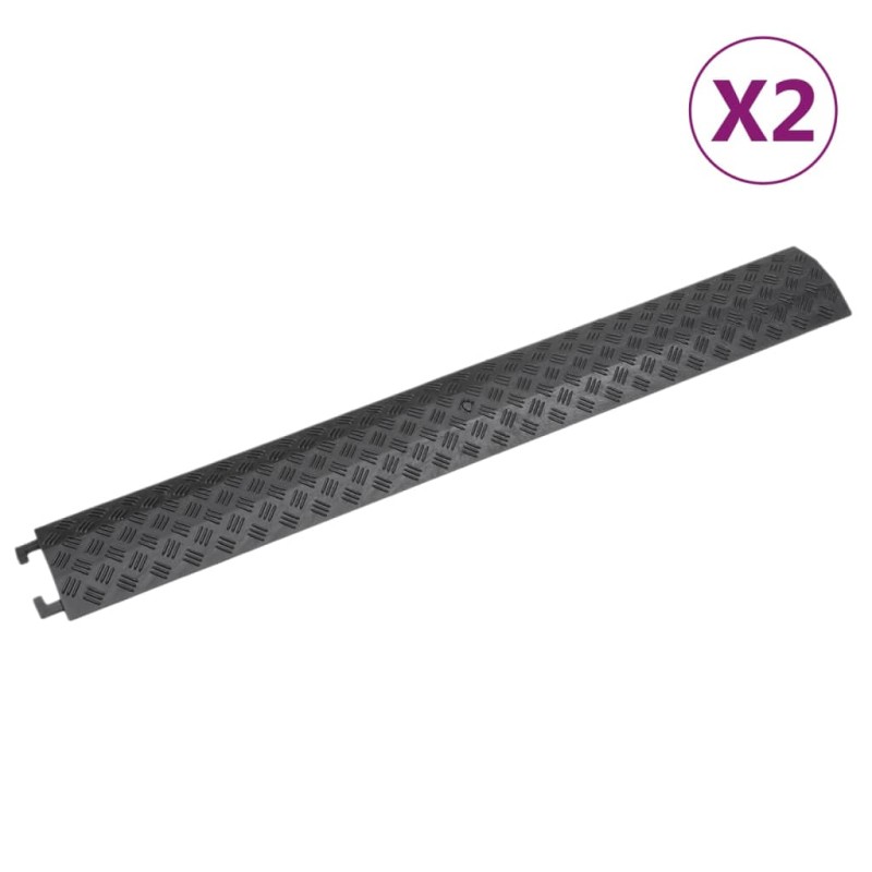 Rampe di Protezione Cavi 2pz 98,5 cm Nero Rampe di Protezione Cavi 2pz 98,5 cm Nero