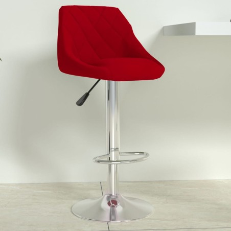 vidaXL Sgabello da Bar Rosso Vino in Velluto