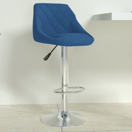 vidaXL Sgabello da Bar Blu in Velluto
