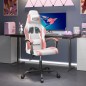 vidaXL Sedia da Gaming Girevole Bianco e Rosa in Similpelle vidaXL Sedia da Gaming Girevole Bianco e Rosa in Similpelle