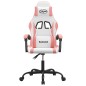 vidaXL Sedia da Gaming Girevole Bianco e Rosa in Similpelle vidaXL Sedia da Gaming Girevole Bianco e Rosa in Similpelle
