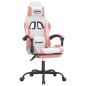 vidaXL Sedia da Gaming Girevole Poggiapiedi Bianca e Rosa Similpelle vidaXL Sedia da Gaming Girevole Poggiapiedi Bianca e Rosa Similpelle