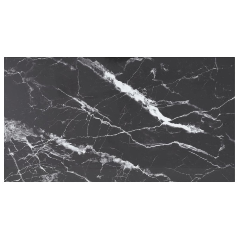 vidaXL Piano Tavolo Nero 120x65 cm 8mm Vetro Temperato Design Marmo