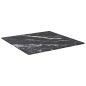 vidaXL Piano Tavolo Nero 40x40 cm 6 mm Vetro Temperato Design Marmo