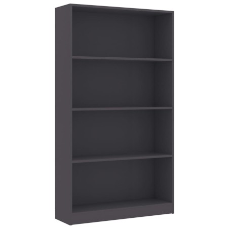 vidaXL Libreria a 4 Ripiani Grigia 80x24x142 cm in Legno Multistrato