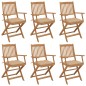 vidaXL Sedie da Giardino Pieghevoli 6 pz con Cuscini Massello Acacia vidaXL Sedie da Giardino Pieghevoli 6 pz con Cuscini Massello Acacia
