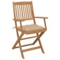 vidaXL Sedie da Giardino Pieghevoli 6 pz con Cuscini Massello Acacia vidaXL Sedie da Giardino Pieghevoli 6 pz con Cuscini Massello Acacia