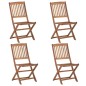 vidaXL Sedie da Giardino Pieghevoli 4 pz con Cuscini Massello Acacia vidaXL Sedie da Giardino Pieghevoli 4 pz con Cuscini Massello Acacia