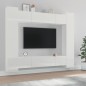 Set Mobili Porta TV 8pz Bianco Lucido in Legno Multistrato Set Mobili Porta TV 8pz Bianco Lucido in Legno Multistrato