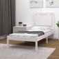 vidaXL Giroletto Bianco in Legno Massello 75x190 cm Small Single vidaXL Giroletto Bianco in Legno Massello 75x190 cm Small Single