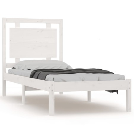 vidaXL Giroletto Bianco in Legno Massello 75x190 cm Small Single