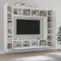 Set Mobili Porta TV 8pz Bianco Lucido in Legno Multistrato Set Mobili Porta TV 8pz Bianco Lucido in Legno Multistrato