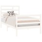 vidaXL Giroletto Bianco in Legno Massello 75x190 cm Small Single vidaXL Giroletto Bianco in Legno Massello 75x190 cm Small Single