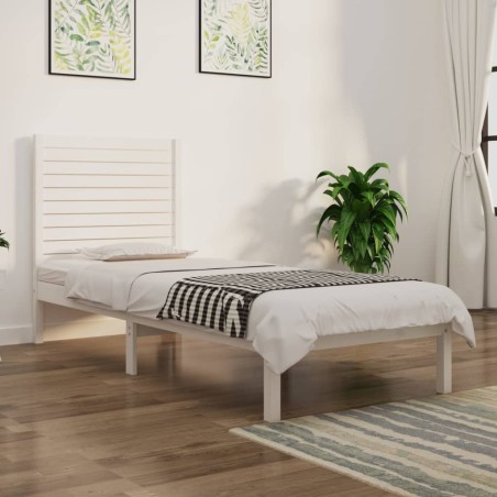 vidaXL Giroletto Bianco in Legno Massello 75x190 cm Small Single