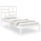 vidaXL Giroletto Bianco in Legno Massello 75x190 cm Small Single vidaXL Giroletto Bianco in Legno Massello 75x190 cm Small Single