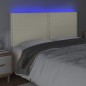 vidaXL Testiera a LED Crema 160x5x118/128 cm in Similpelle
