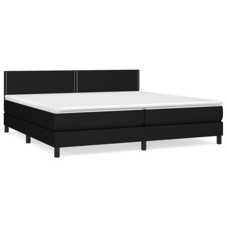 vidaXL Giroletto a Molle con Materasso Nero 200x200 cm in Tessuto