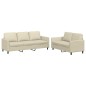 vidaXL Set di Divani 2 pz con Cuscini crema in Similpelle vidaXL Set di Divani 2 pz con Cuscini crema in Similpelle