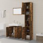 vidaXL Set Mobili da Bagno 3 pz Rovere Fumo in Legno Multistrato vidaXL Set Mobili da Bagno 3 pz Rovere Fumo in Legno Multistrato