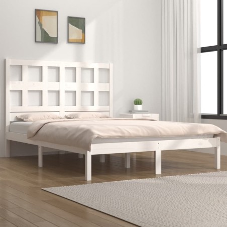 vidaXL Giroletto senza Materasso Bianco 150x200 cm Legno Massello Pino