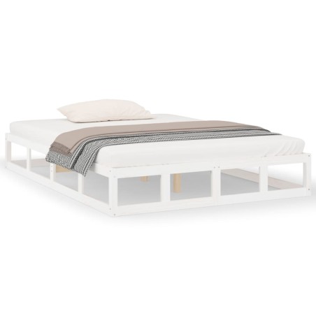 vidaXL Giroletto Bianco 135x190 cm Double in legno Massello