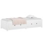 vidaXL Dormeuse Bianca 90x190 cm Single in Legno Massello di Pino