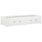 vidaXL Dormeuse Bianca 90x190 cm Single in Legno Massello di Pino