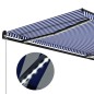 vidaXL Tenda da Sole Retrattile Manuale con LED 450x300cm Blu e Bianco vidaXL Tenda da Sole Retrattile Manuale con LED 450x300cm Blu e Bianco