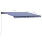 vidaXL Tenda da Sole Retrattile Manuale con LED 450x300cm Blu e Bianco vidaXL Tenda da Sole Retrattile Manuale con LED 450x300cm Blu e Bianco