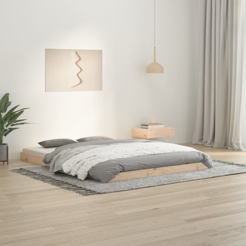 vidaXL Giroletto 135x190 cm Double in Legno Massello di Pino vidaXL Giroletto 135x190 cm Double in Legno Massello di Pino