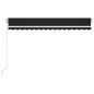 vidaXL Tenda da Sole Retrattile Manuale LED 450x350 cm Antracite