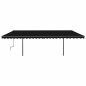 vidaXL Tenda da Sole Retrattile Manuale con LED 6x3 m Antracite vidaXL Tenda da Sole Retrattile Manuale con LED 6x3 m Antracite