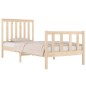 vidaXL Giroletto in Legno Massello Grigio 75x190 cm Small Single vidaXL Giroletto in Legno Massello Grigio 75x190 cm Small Single