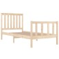 vidaXL Giroletto in Legno Massello Grigio 75x190 cm Small Single vidaXL Giroletto in Legno Massello Grigio 75x190 cm Small Single