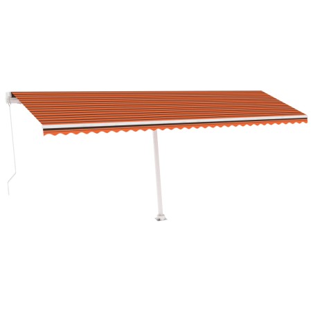 vidaXL Tenda da Sole Retrattile Manuale LED 600x300 cm Arancio Marrone