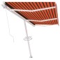 vidaXL Tenda da Sole Retrattile Manuale LED 600x300 cm Arancio Marrone vidaXL Tenda da Sole Retrattile Manuale LED 600x300 cm Arancio Marrone
