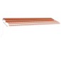 vidaXL Tenda da Sole Retrattile Manuale LED 600x300 cm Arancio Marrone vidaXL Tenda da Sole Retrattile Manuale LED 600x300 cm Arancio Marrone