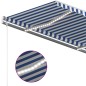 vidaXL Tenda da Sole Retrattile Manuale con LED 4x3 m Blu e Bianca vidaXL Tenda da Sole Retrattile Manuale con LED 4x3 m Blu e Bianca