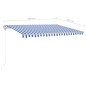 vidaXL Tenda da Sole Retrattile Manuale con LED 4x3 m Blu e Bianca vidaXL Tenda da Sole Retrattile Manuale con LED 4x3 m Blu e Bianca
